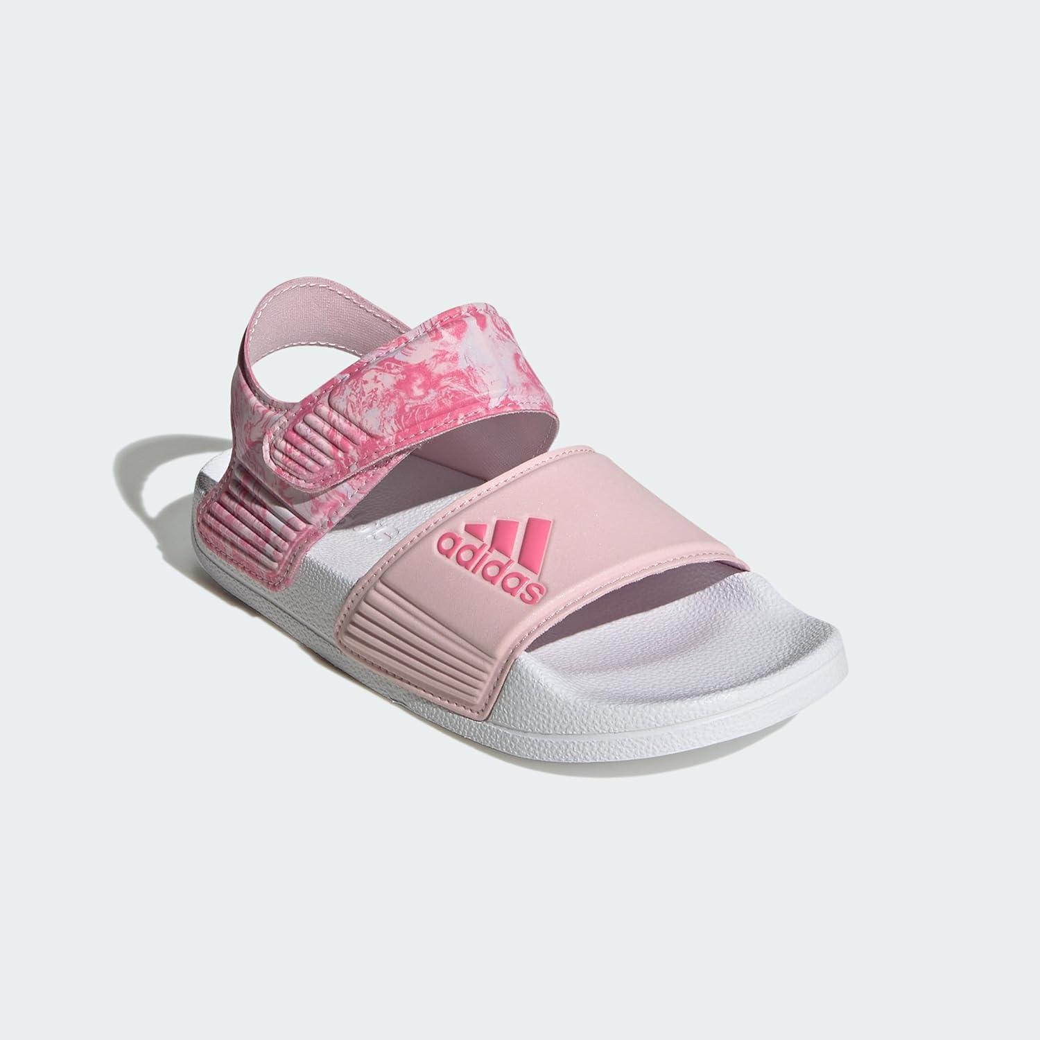 imageadidas unisexchild AdiletteSlide SandalClear PinkPink FusionWhite