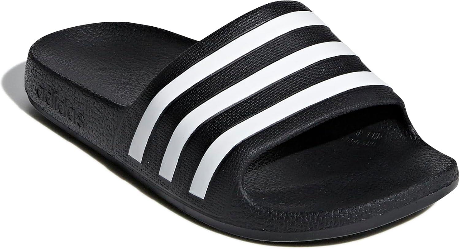 imageadidas unisexchild AdiletteSlide SandalCore BlackWhiteCore Black