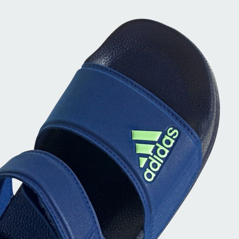 imageadidas unisexchild AdiletteSlide SandalTeam Royal BlueGreen SparkDark Blue