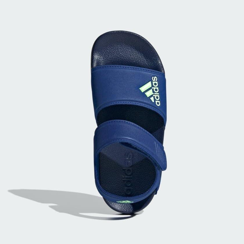 imageadidas unisexchild AdiletteSlide SandalTeam Royal BlueGreen SparkDark Blue