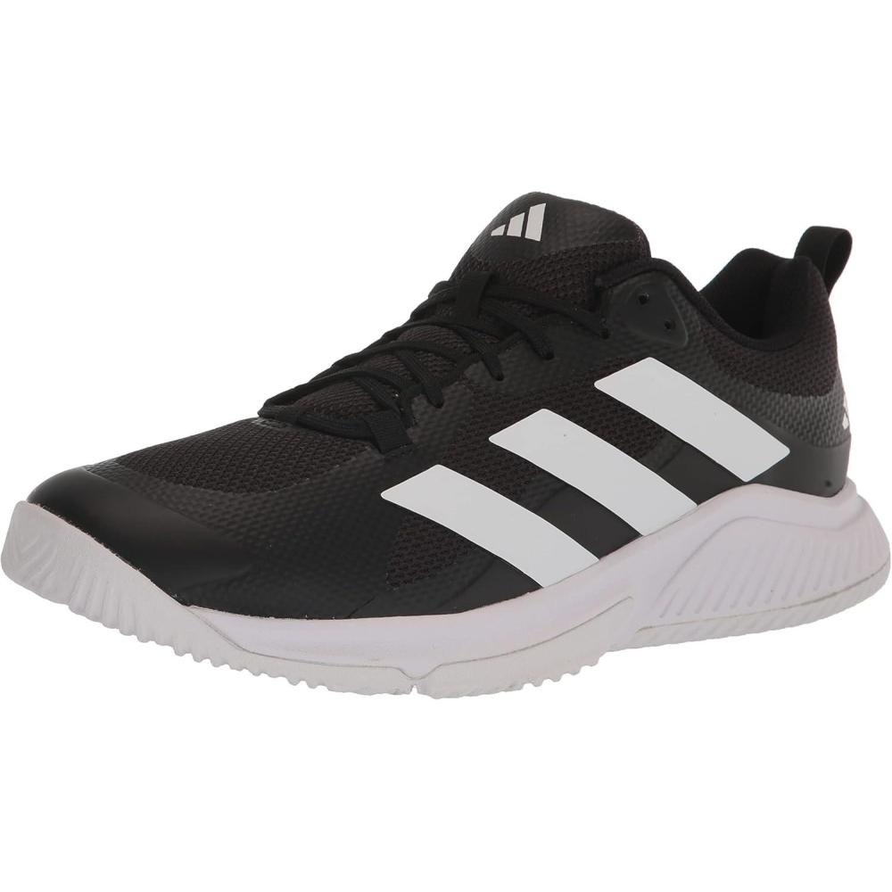 imageadidas Mens Court Team Bounce 20 Indoor ShoeBlackWhiteBlack