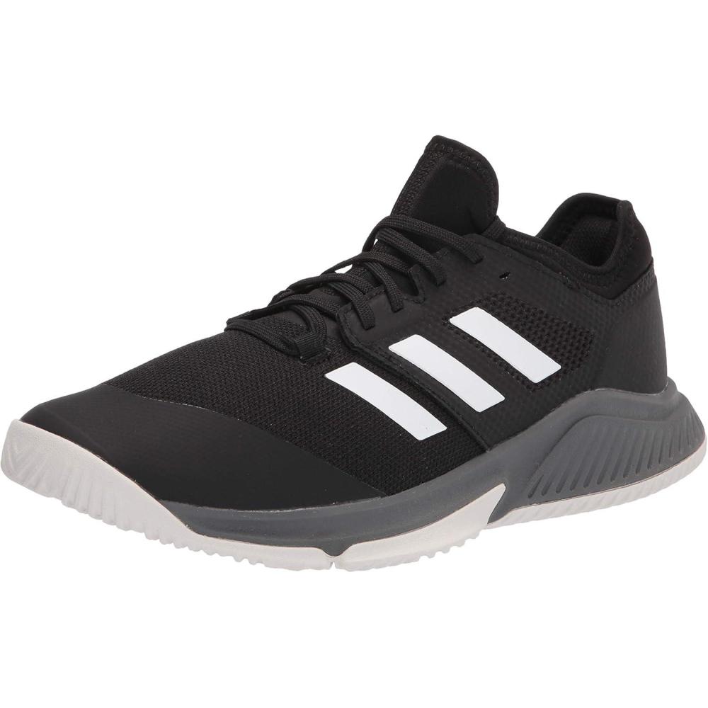 imageadidas Mens Court Team BounceVolleyball ShoeBlackWhiteGrey