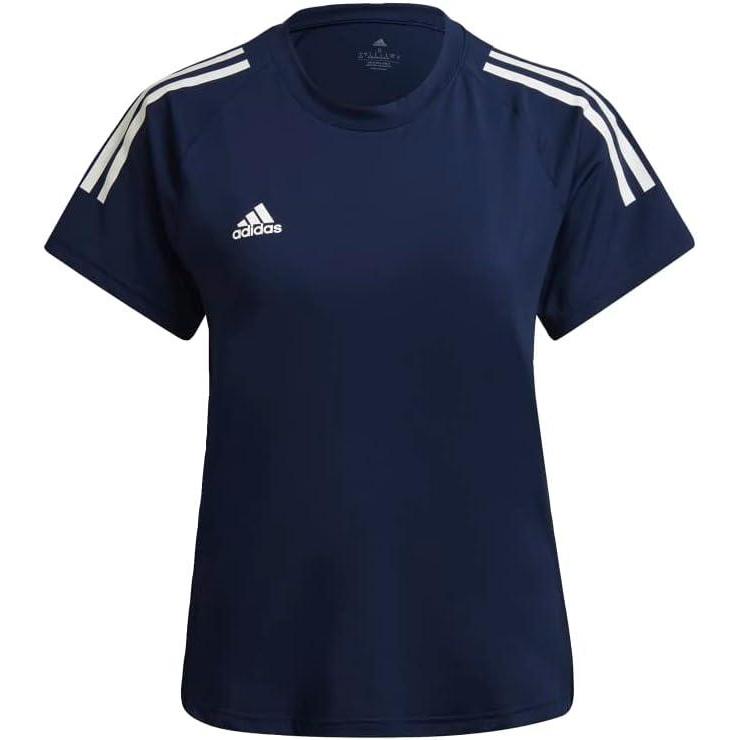 imageadidas Womens Hi Low Jersey Short SleeveTeam Navy BlueWhite
