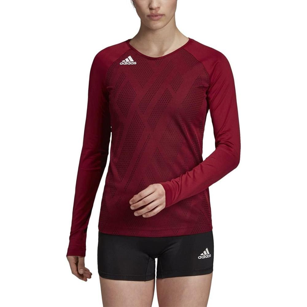 imageadidas Womens Quickset JerseyMaroonMaroonWhite