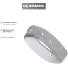 imageAdidas UnisexAdult Interval Reversible Elastic Sweat Headband for Men and Women DiscontinuedHeather Light GreyWhite