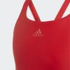 imageadidas Girls Classic 3Stripes SwimsuitVivid RedWhite