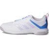 imageadidas Womens Ligra 7 Indoor Court ShoeWhiteSilver DawnBlue Fusion