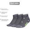 imageadidas Womens Superlite Stripe 30 Low Cut Socks 3Pair Athletic Fit with Arch CompressionHeather GreyGreen SparkOrange Tint