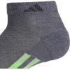 imageadidas Womens Superlite Stripe 30 Low Cut Socks 3Pair Athletic Fit with Arch CompressionHeather GreyGreen SparkOrange Tint