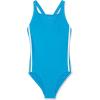 imageadidas Girls Classic 3Stripes SwimsuitHigh BlueWhite