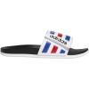 imageadidas Mens Adilette Comfort Adjustable Slides SandalWhiteTeam Royal BlueScarlet