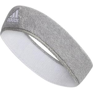 imageAdidas UnisexAdult Interval Reversible Elastic Sweat Headband for Men and Women DiscontinuedHeather Light GreyWhite