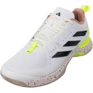 imageadidas Womens Avacourt Tennis ShoeWhiteCore BlackLucid Lemon