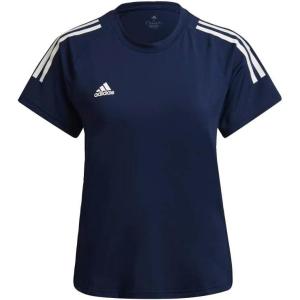 imageadidas Womens Hi Low Jersey Short SleeveTeam Navy BlueWhite