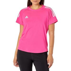 imageadidas Womens Hi Low Jersey Short SleeveTeam Shock PinkWhite