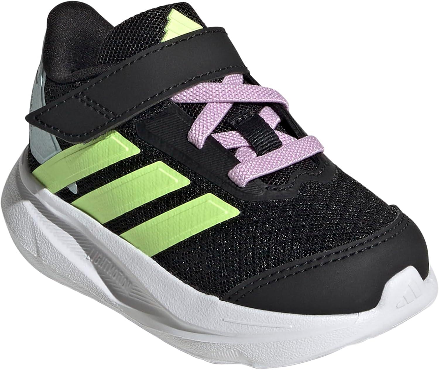 imageadidas Kids Duramo SL Elastic Lace SneakerBlackYellowBliss Lilac