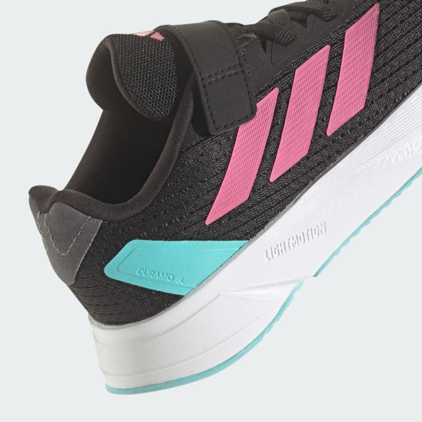 imageadidas Kids Duramo SL Elastic Lace SneakerCore BlackPink FusionWhite