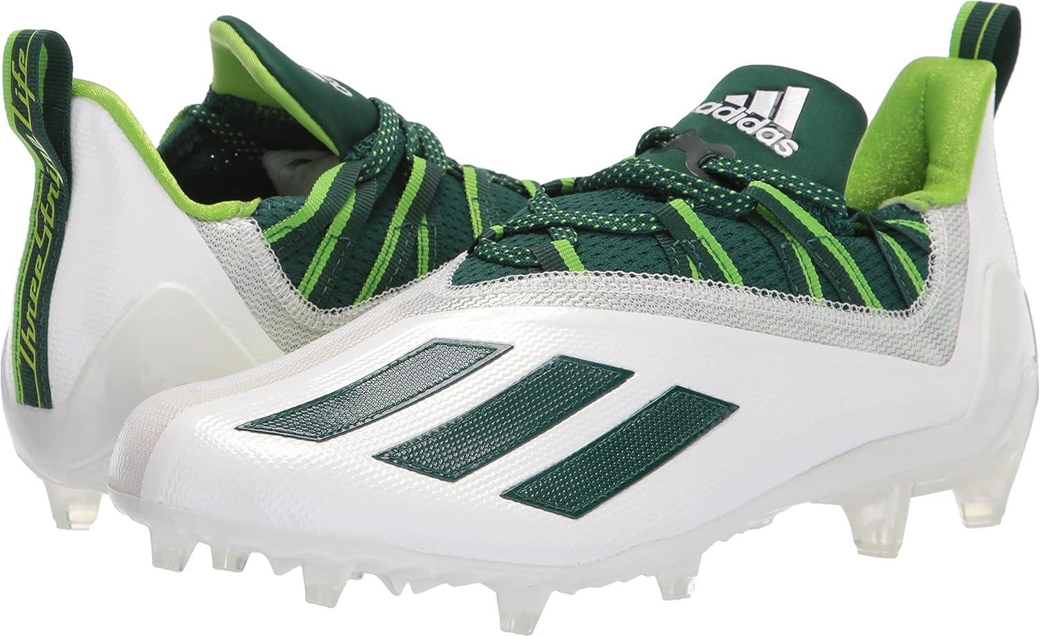 imageadidas Mens Adizero Football CleatsWhiteTeam Dark GreenTeam Semi Sol Green
