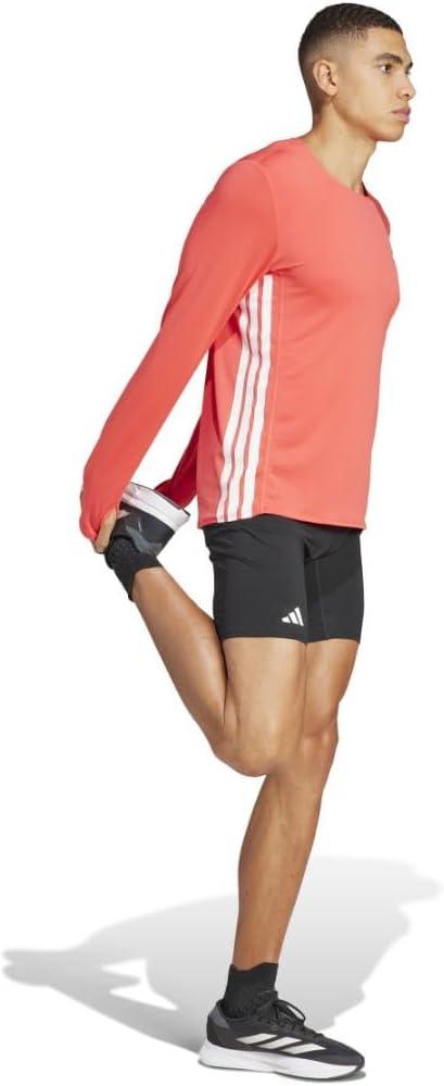 imageadidas Mens Adizero Long Sleeve Running TShirtSemi Lucid Red