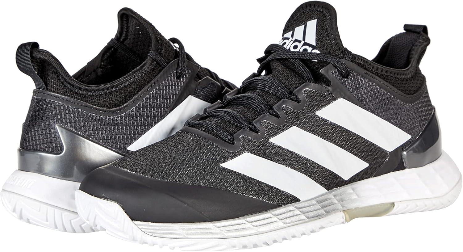 imageadidas Mens Adizero Ubersonic 4 Tennis ShoeBlackWhiteSilver Metallic