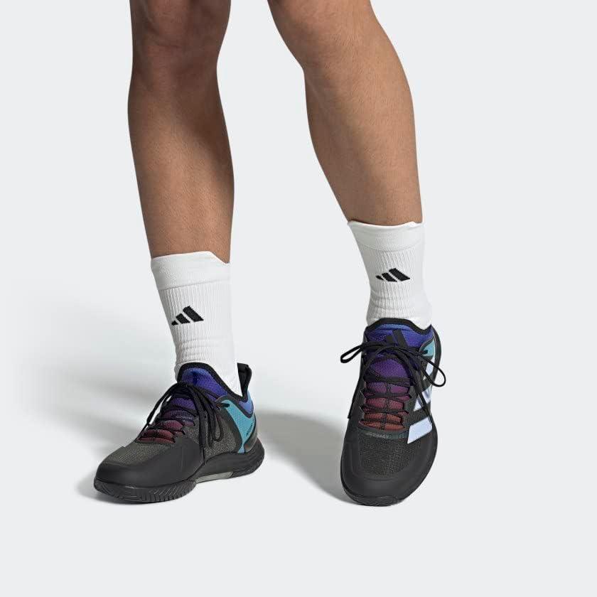 imageadidas Mens Adizero Ubersonic 4 Tennis ShoeGrey SixBlue DawnCore Black