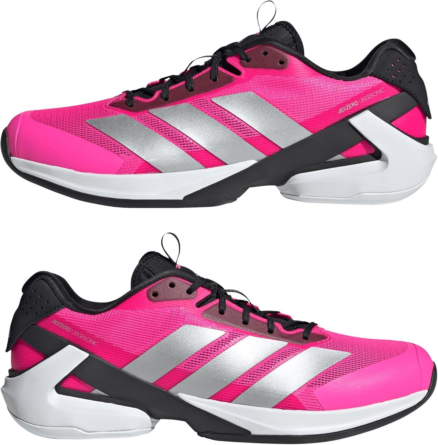imageadidas Mens Adizero Ubersonic 5 TennisLucid PinkSilver MetallicBlack