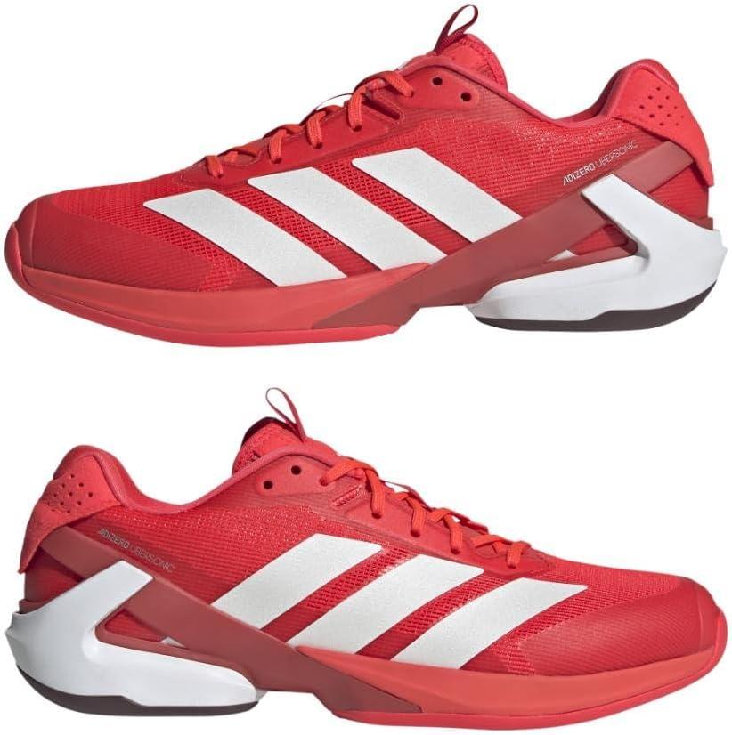 imageadidas Mens Adizero Ubersonic 5 TennisLucid RedZero MetallicAurora Ruby