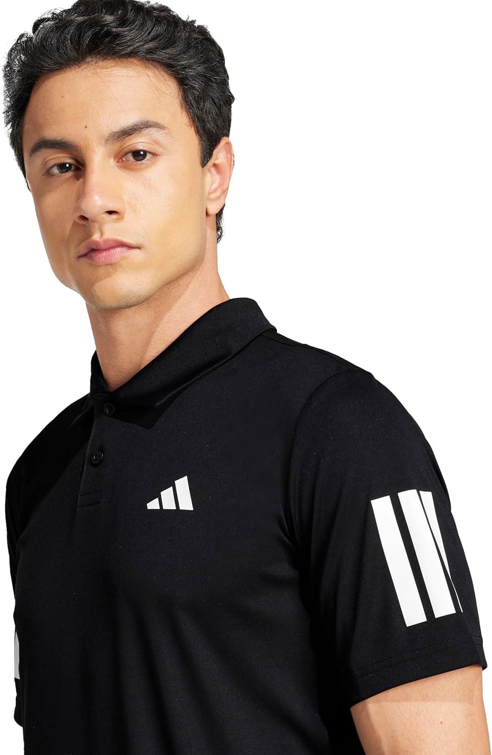 imageadidas Mens Club Tennis Climacool 3Stripes Polo ShirtBlack