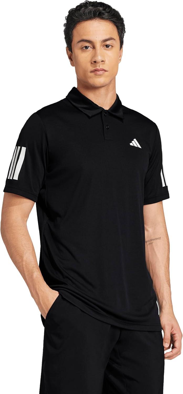 imageadidas Mens Club Tennis Climacool 3Stripes Polo ShirtBlack