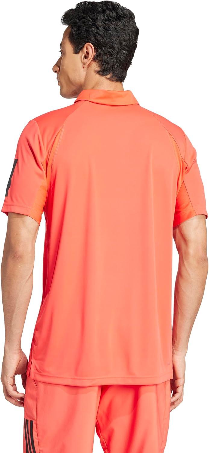 imageadidas Mens Club Tennis Climacool 3Stripes Polo ShirtSemi Lucid Red