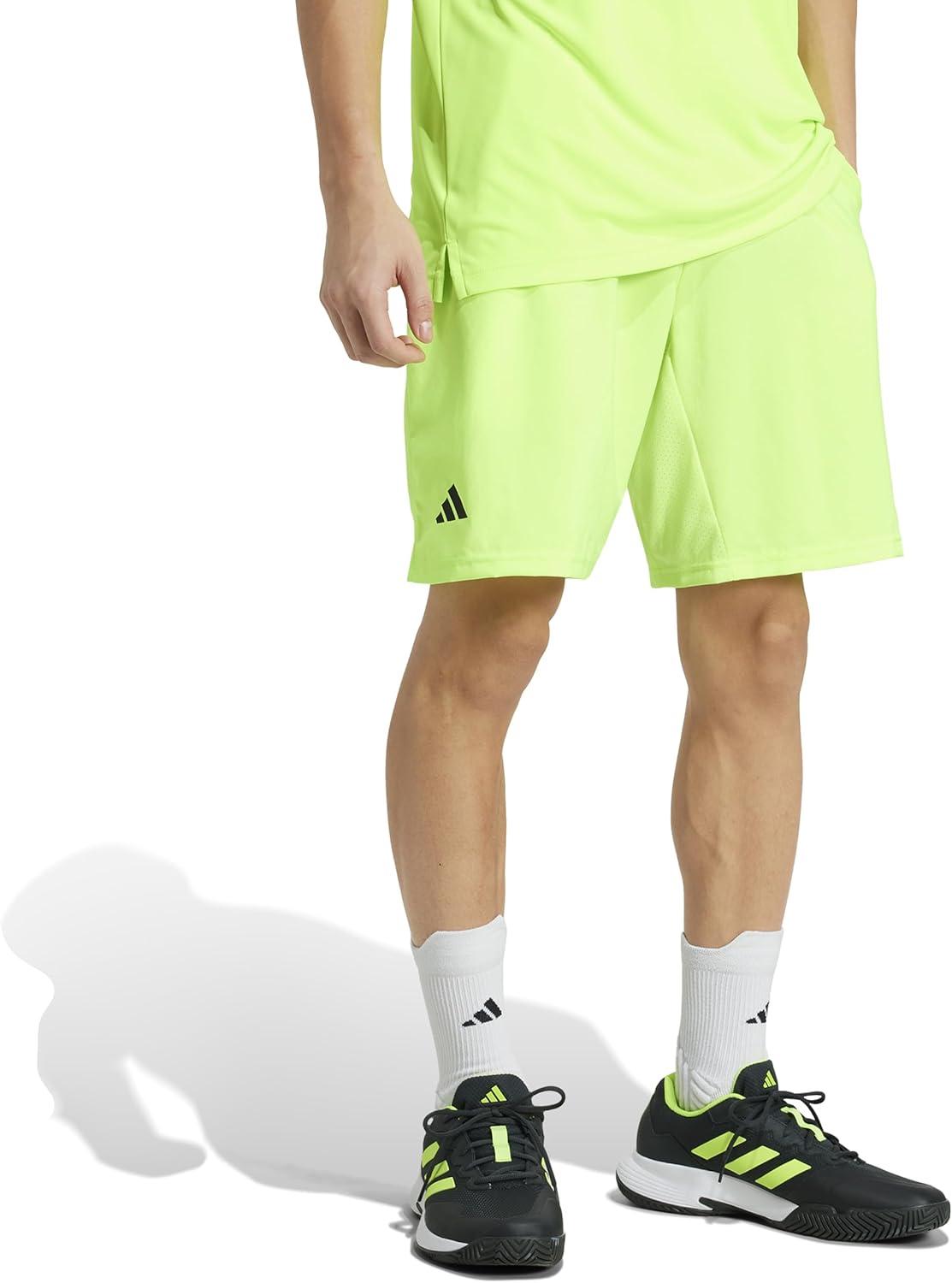 imageadidas Mens Club Tennis Climacool 3Stripes ShortsLucid Lemon