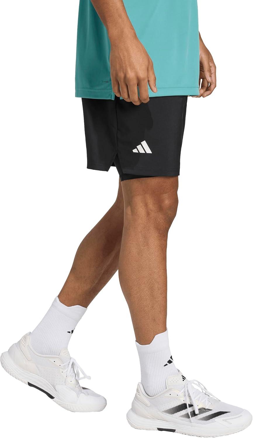 imageadidas Mens Club Tennis Climacool TwoinOne Shorts Black Medium