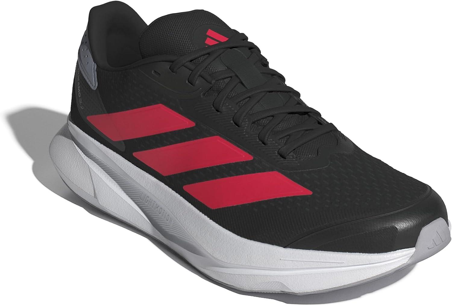 imageadidas Mens Duramo SL 2 Running SneakerBlackLucid RedHalo Silver