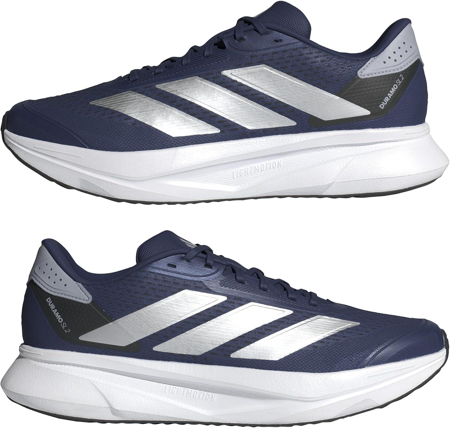imageadidas Mens Duramo SL 2 Running SneakerDark BlueSilver MetallicHalo Silver