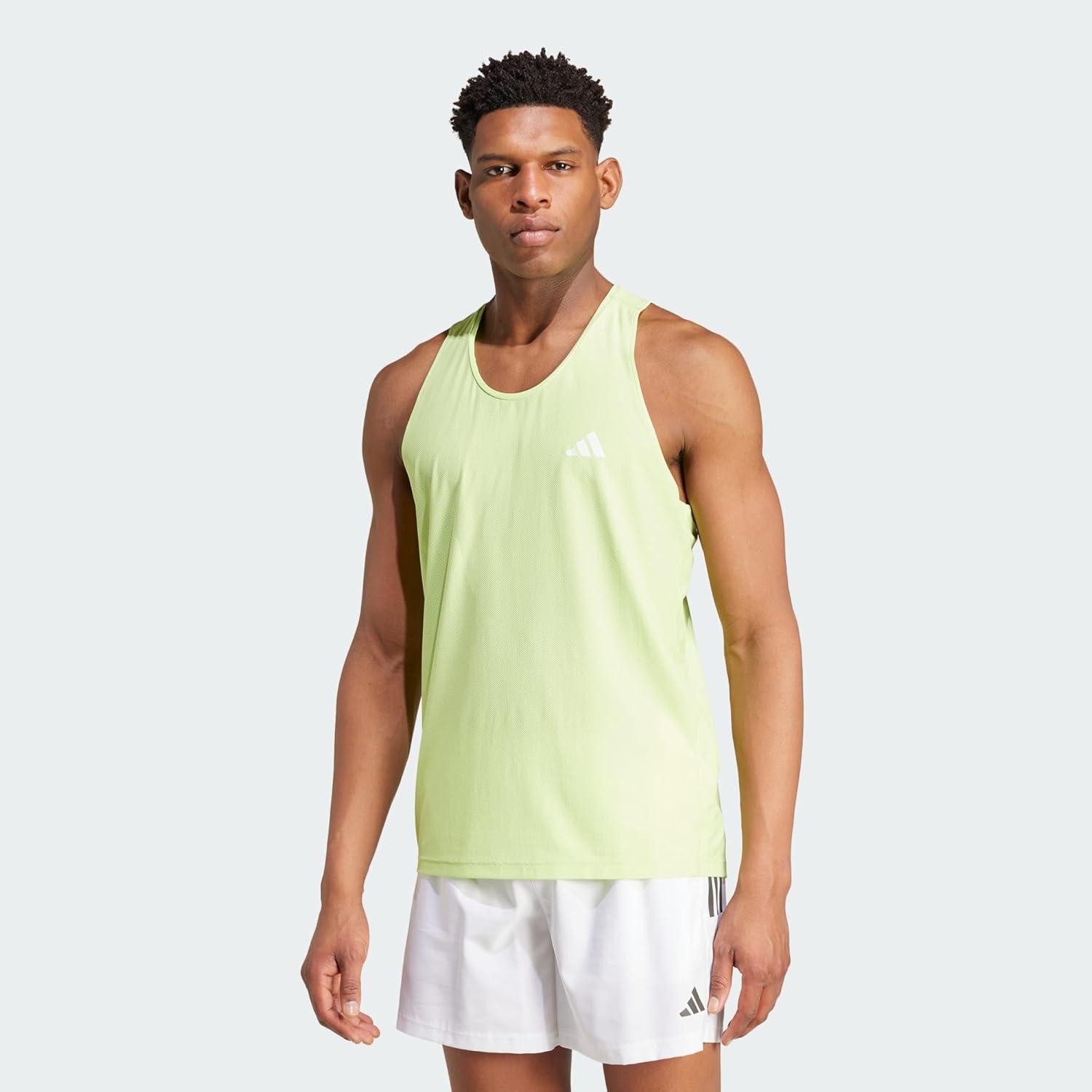 imageadidas Mens Own The Run Tank TopPulse Lime