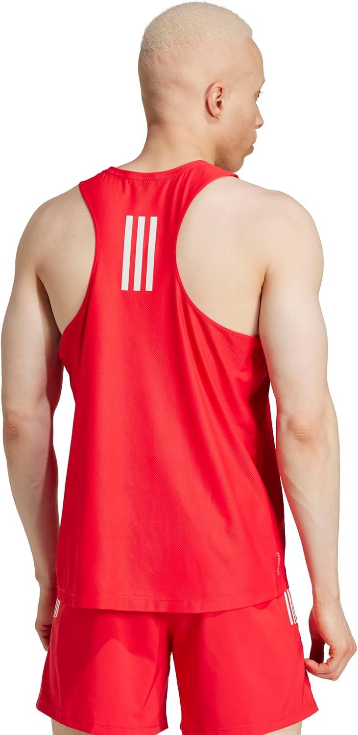 imageadidas Mens Own The Run Tank TopPure Ruby