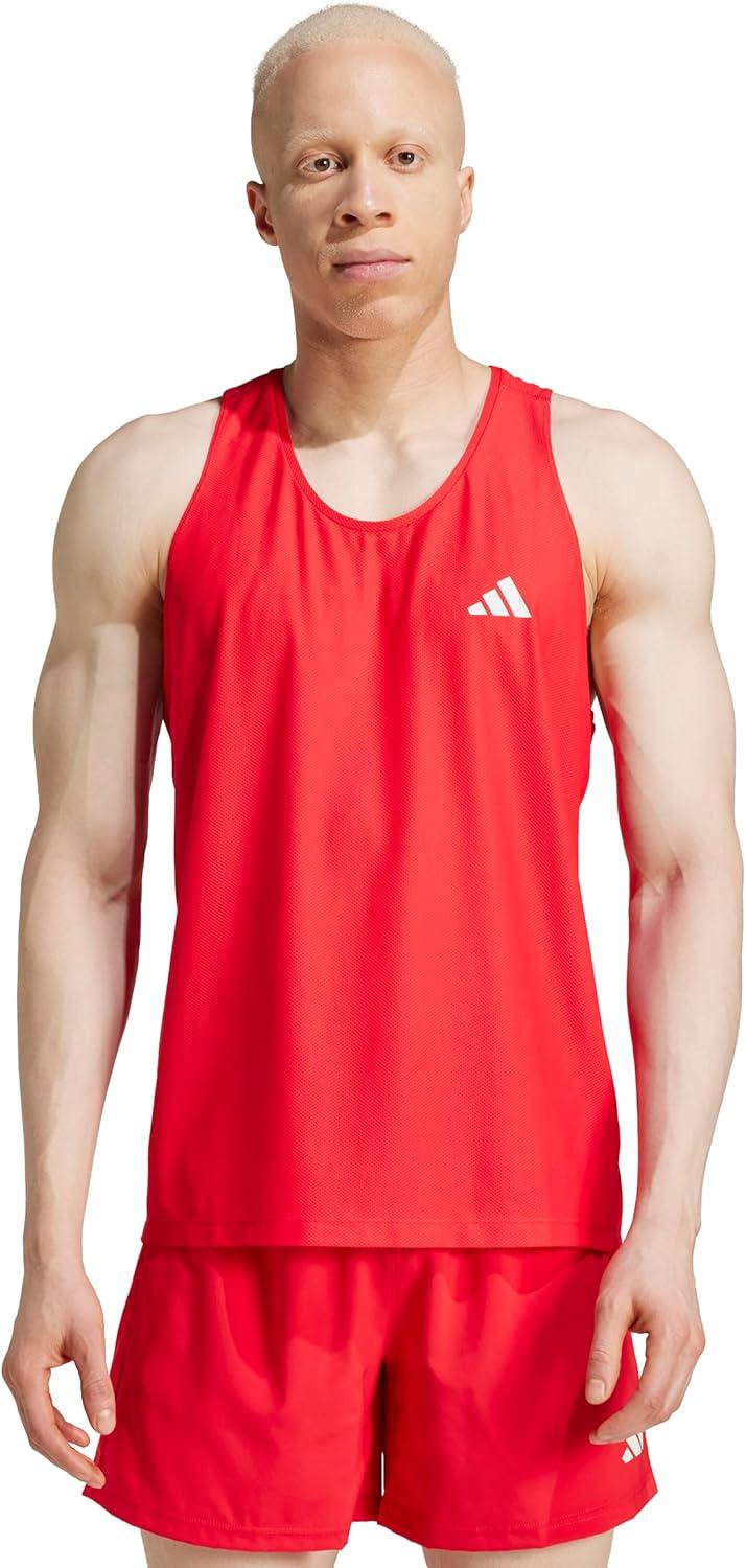 imageadidas Mens Own The Run Tank TopPure Ruby