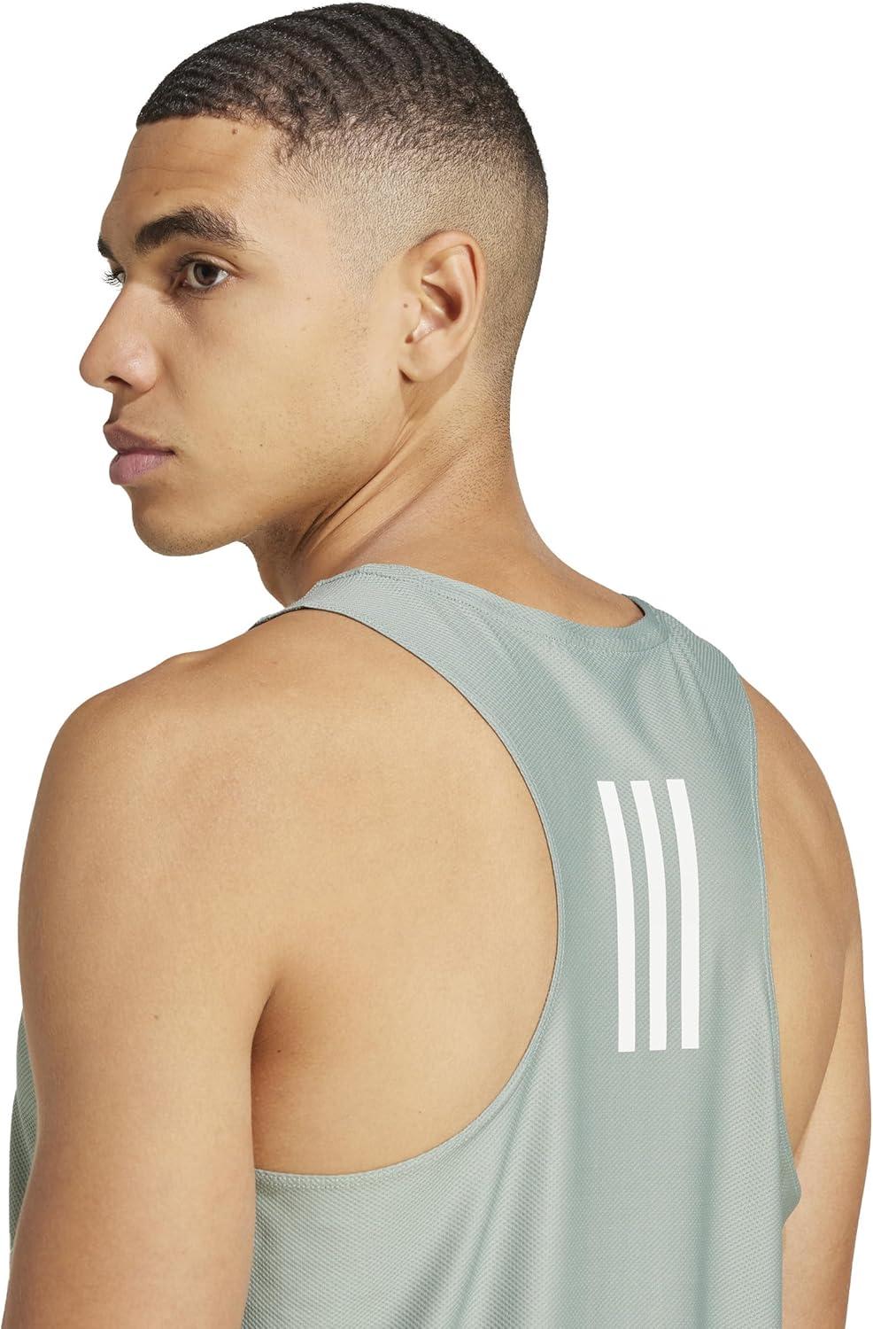 imageadidas Mens Own The Run Tank TopSilver Green