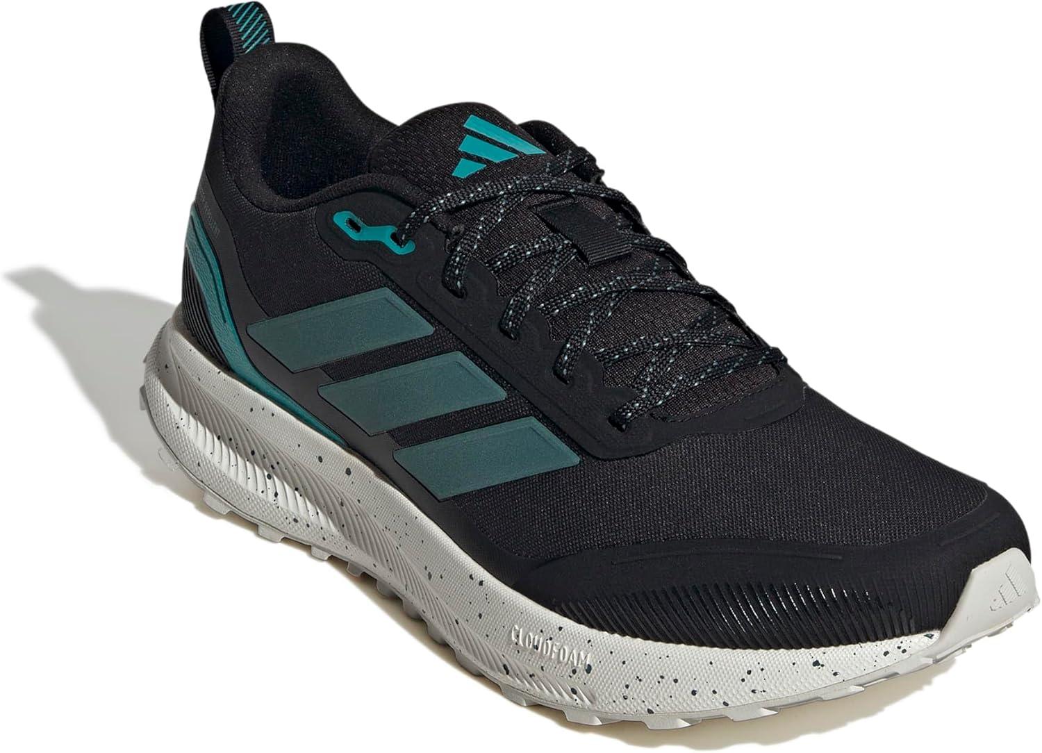 imageadidas Mens Run Falcon 5 Trail SneakerBlackPreloved TealPure Teal