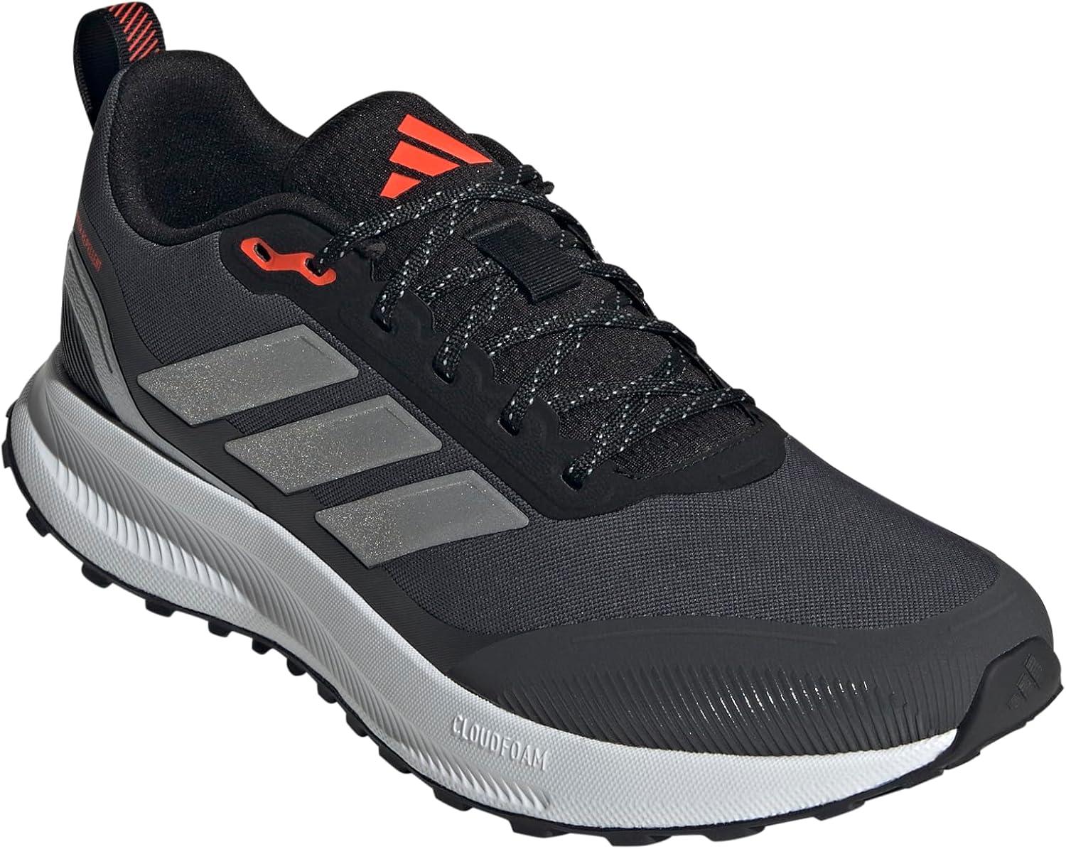 imageadidas Mens Run Falcon 5 Trail SneakerBlackSilver MetallicCarbon