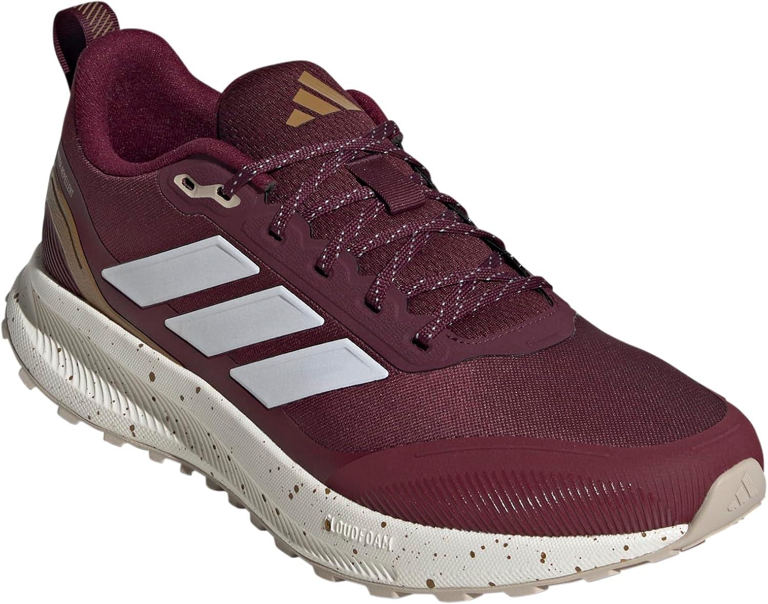 imageadidas Mens Run Falcon 5 Trail SneakerMaroonWhiteBronze Strata