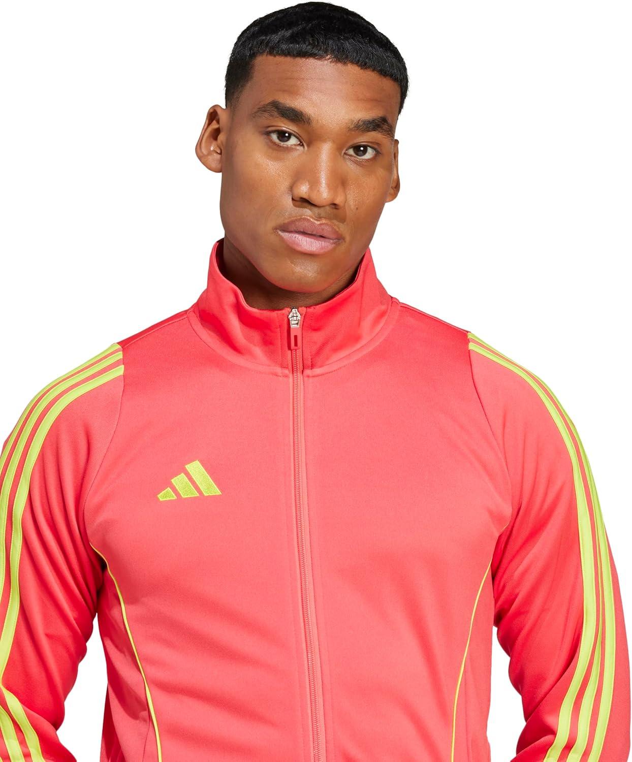 imageadidas Mens Tiro 24 Training JacketCore PinkSemi Solar Yellow