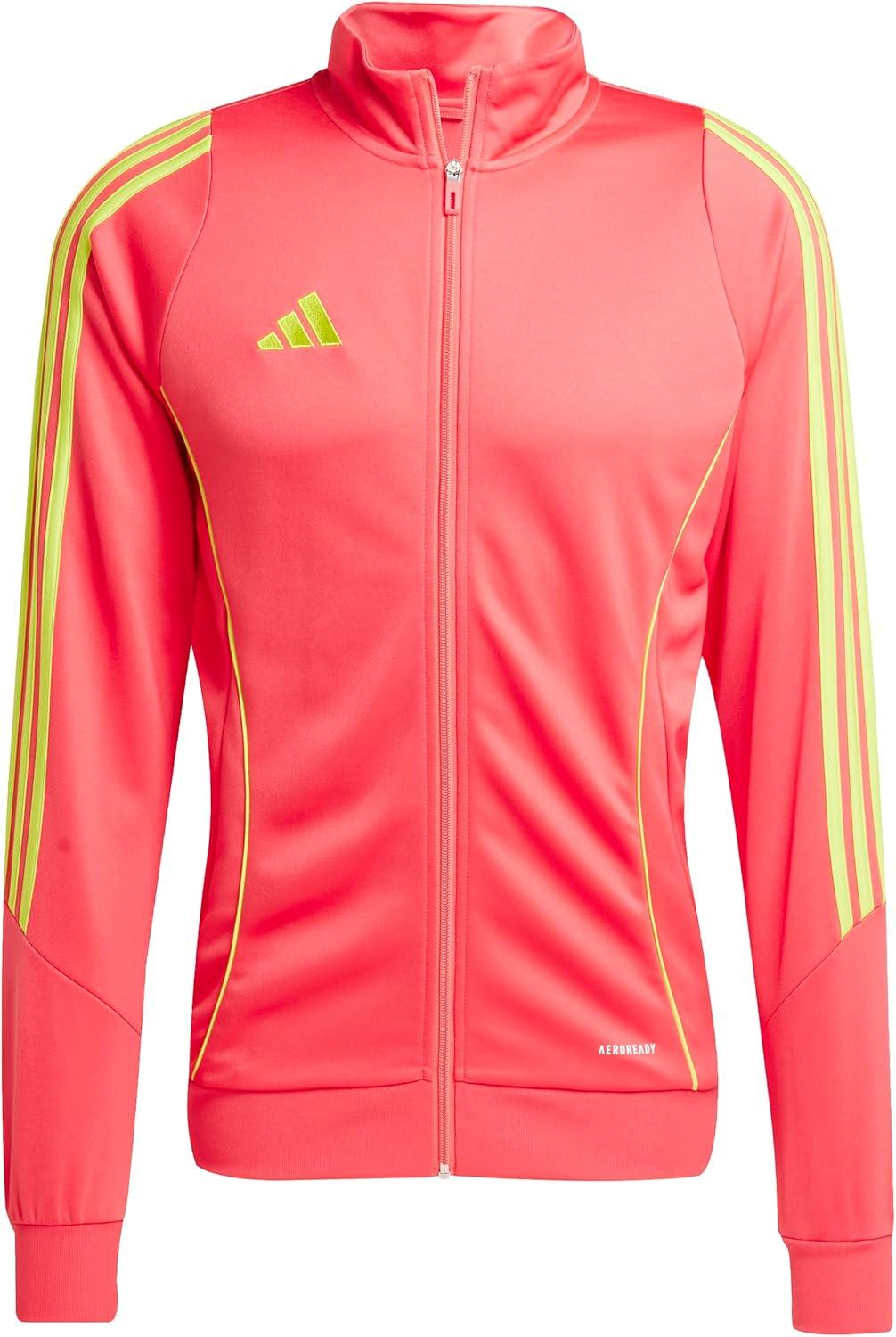imageadidas Mens Tiro 24 Training JacketCore PinkSemi Solar Yellow