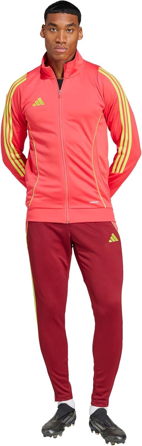 imageadidas Mens Tiro 24 Training JacketCore PinkSemi Solar Yellow