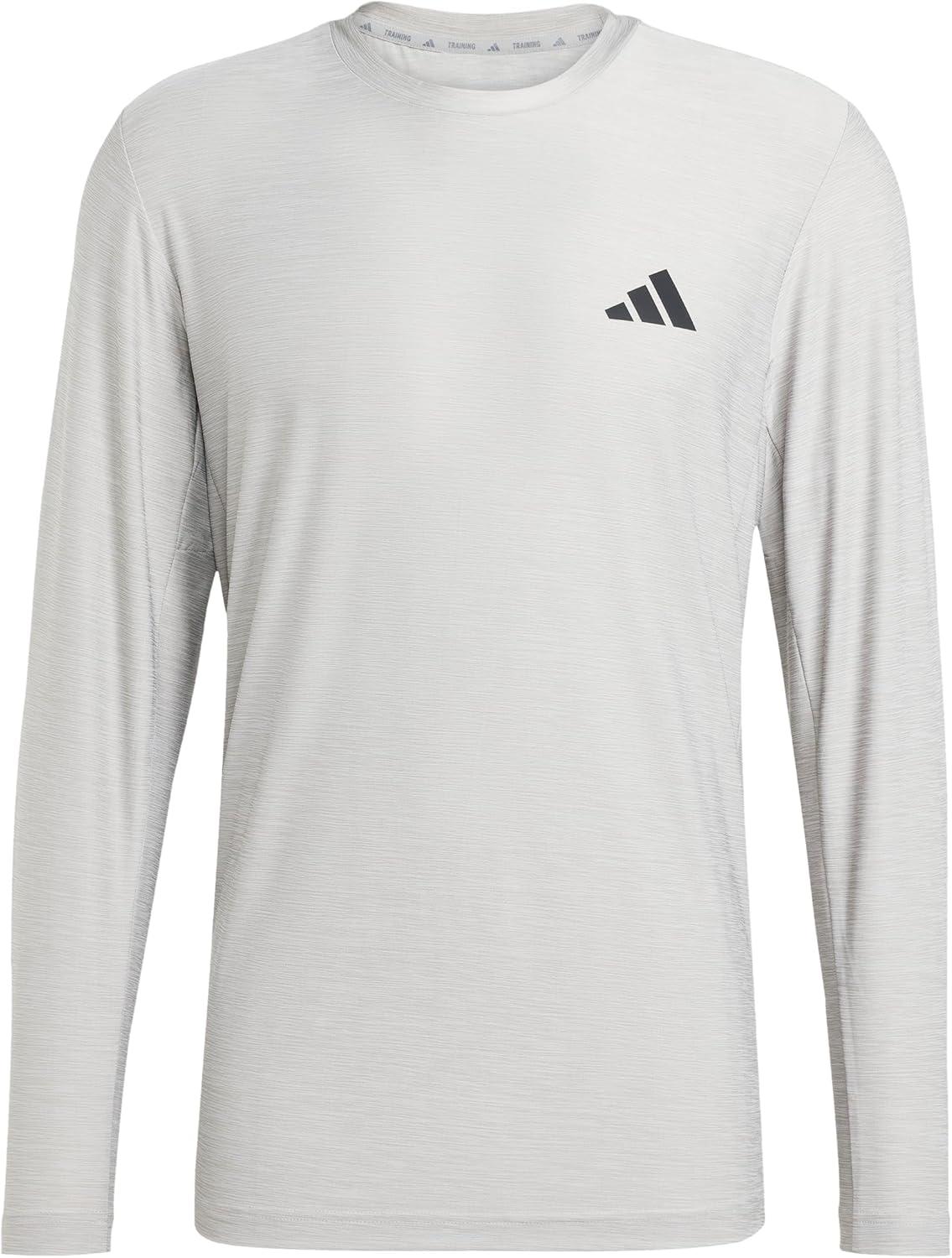 imageadidas Mens Train Essentials Stretch Long Sleeve Base TShirtMedium Grey Heather