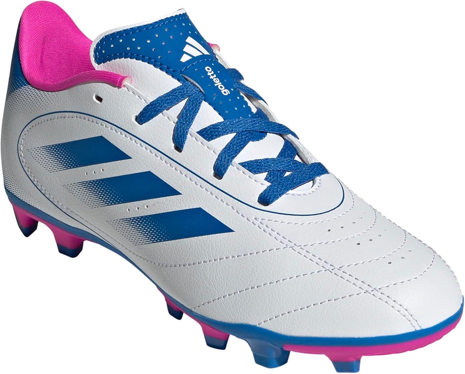 imageadidas UnisexChild Goletto Ix Firm Multi Ground SneakerWhiteBright RoyalTeam Shock Pink