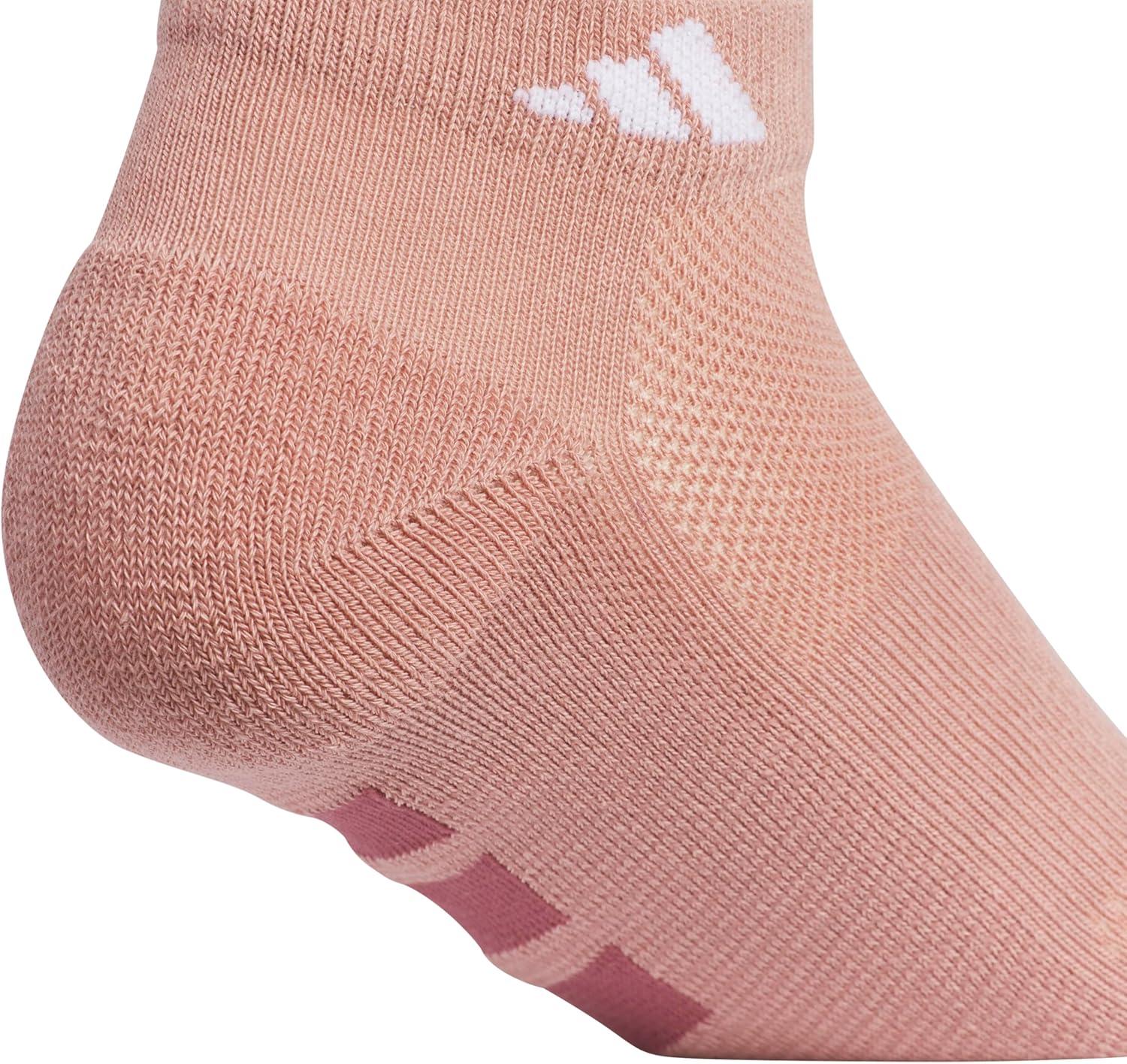 imageadidas Womens All Day Training Low Cut Socks 3Pair athletic performance with targeted cushion for runningWarm Clay PinkCool Light HeatherShadow Navy