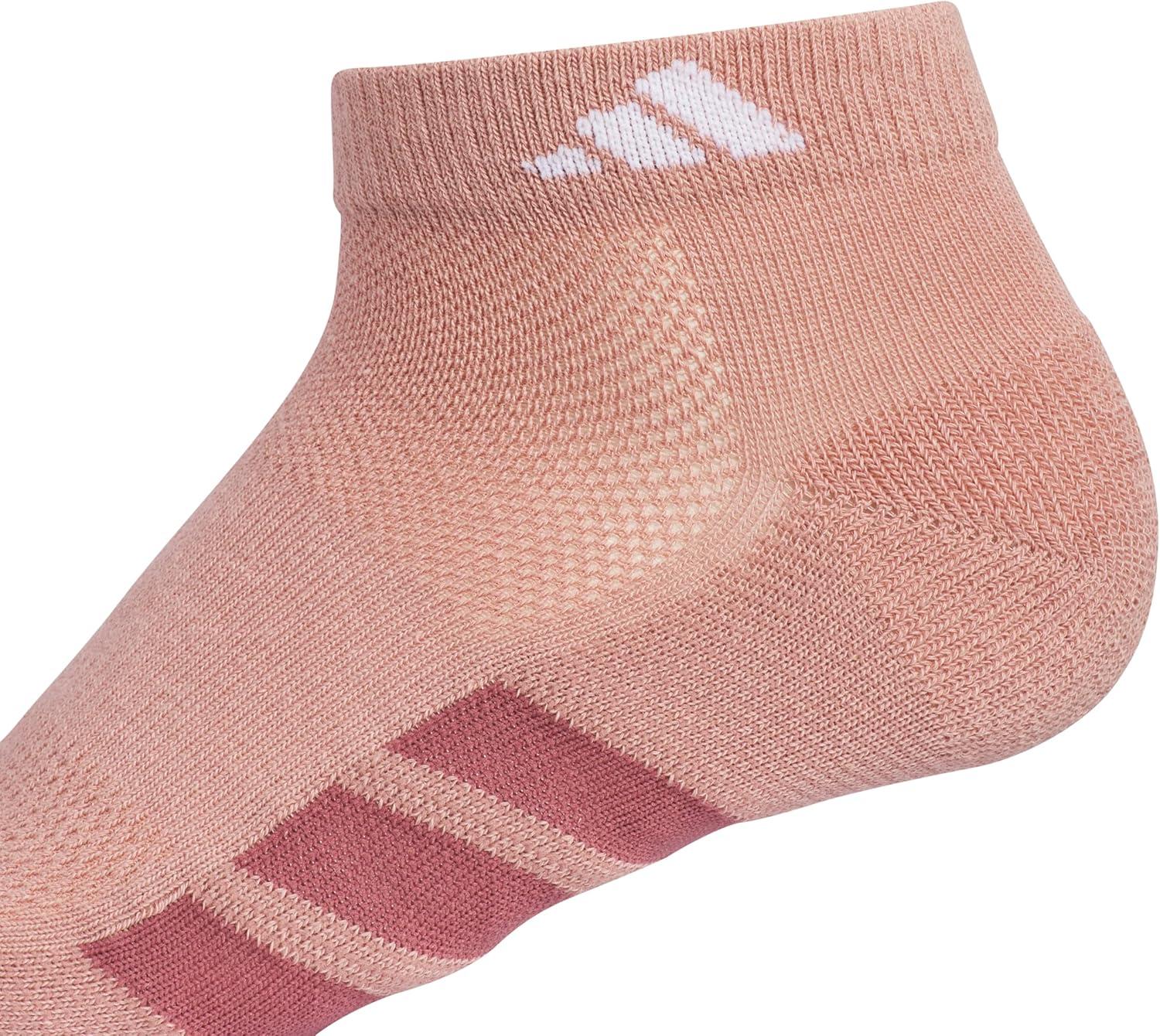 imageadidas Womens All Day Training Low Cut Socks 3Pair athletic performance with targeted cushion for runningWarm Clay PinkCool Light HeatherShadow Navy