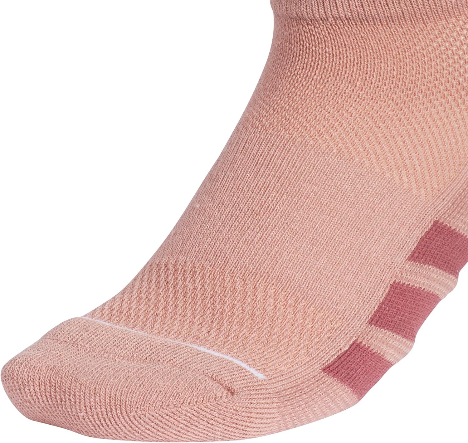 imageadidas Womens All Day Training Low Cut Socks 3Pair athletic performance with targeted cushion for runningWarm Clay PinkCool Light HeatherShadow Navy