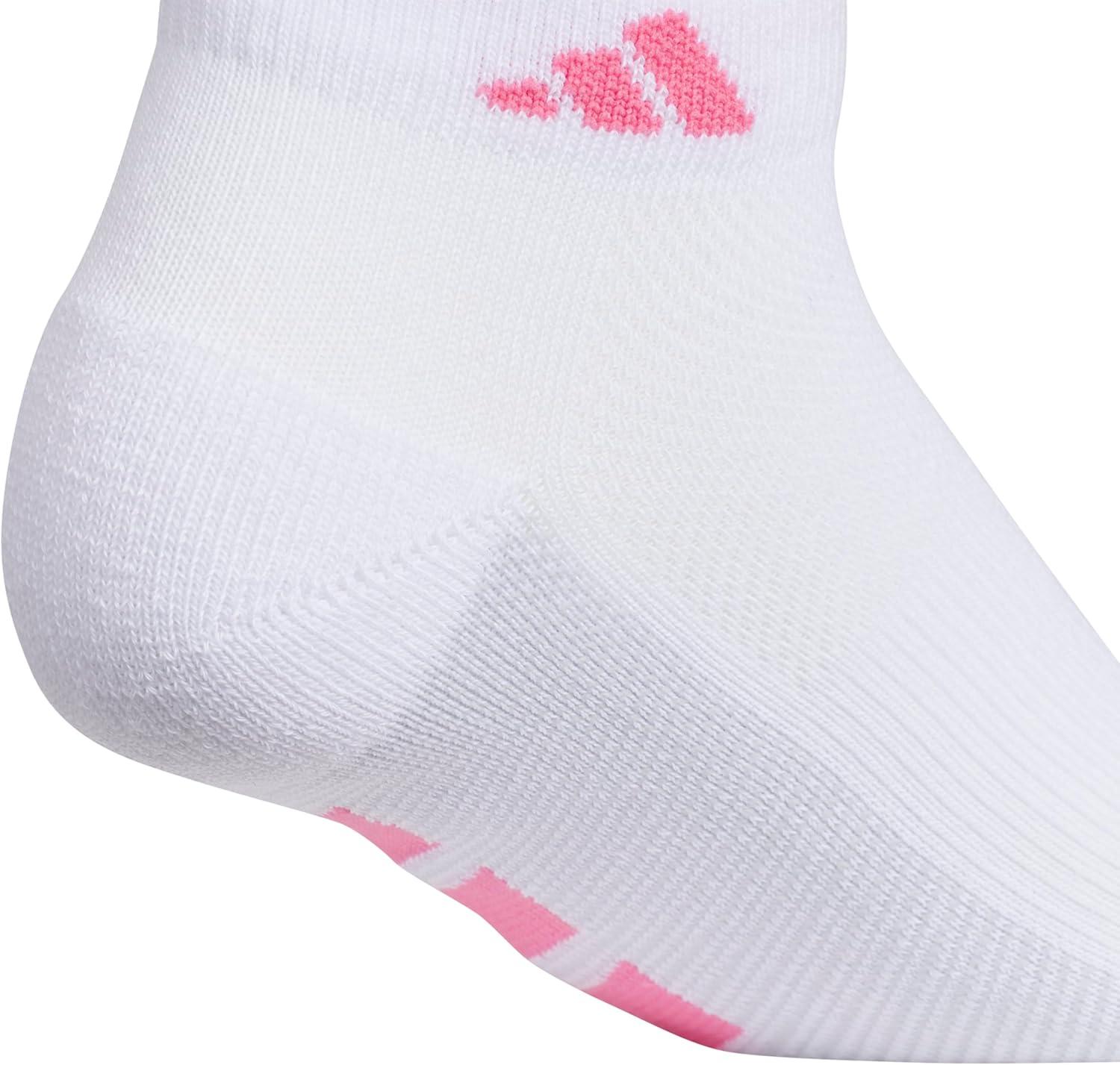 imageadidas Womens All Day Training Low Cut Socks 3Pair athletic performance with targeted cushion for runningWhitePink FusionWonder Alumina Grey